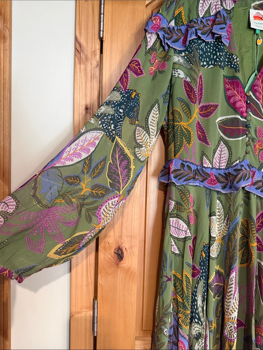 FARM Rio Wild Jungle Handkerchief Midi-Dress - Picture 9 of 16